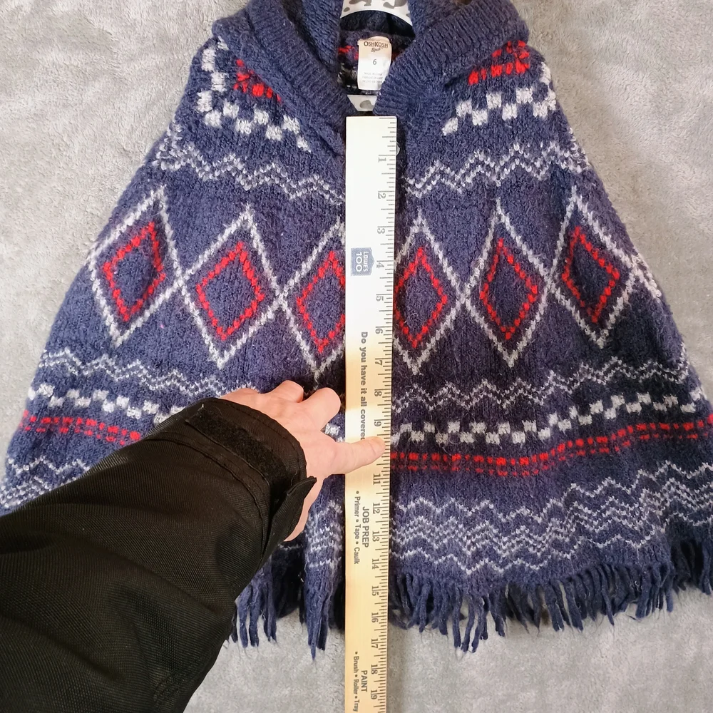 Osh Kosh B'Gosh Fair Isle Inspired Girls Poncho 6